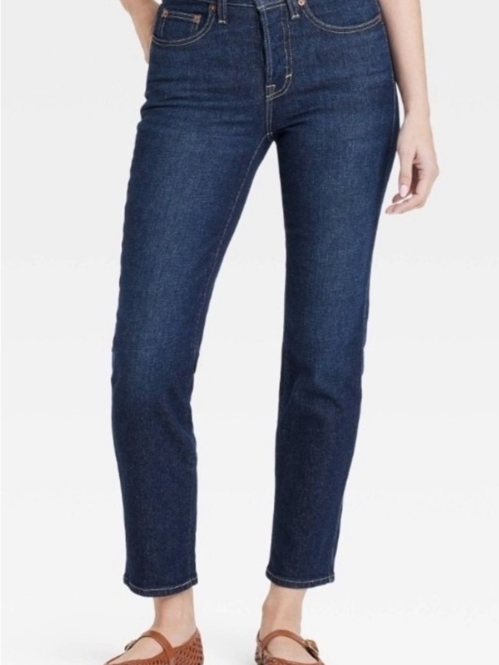 NWT Universal Thread Mid Rise 80’ Slim Dark Blue Jeans Size 8